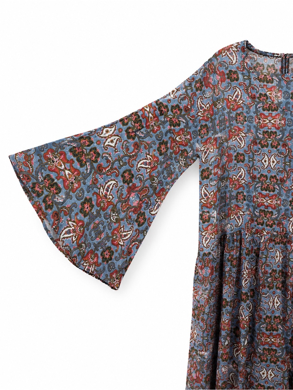 Lanidor Collection Boho Paisley Bell Sleeve Midi Dress XL‎ 100% Viscose - Picture 4 of 7